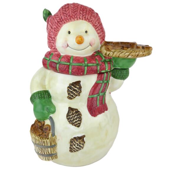 BICO Snowman Cookie Jar 11” Ceramic Holiday Gingerbread Christmas Kitchen Decor - Picture 14 of 14